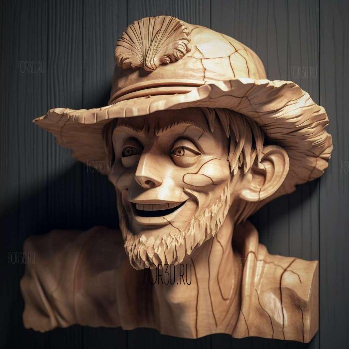 Monky D Luffy 4 stl model for CNC